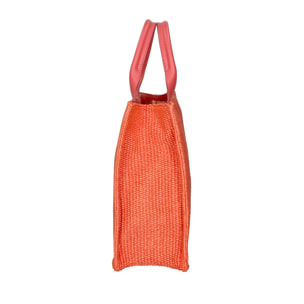 Borsa a mano da donna - Modello False - Misto pelle e tessuto - 31.0 x 41.5 x 15.5 cm