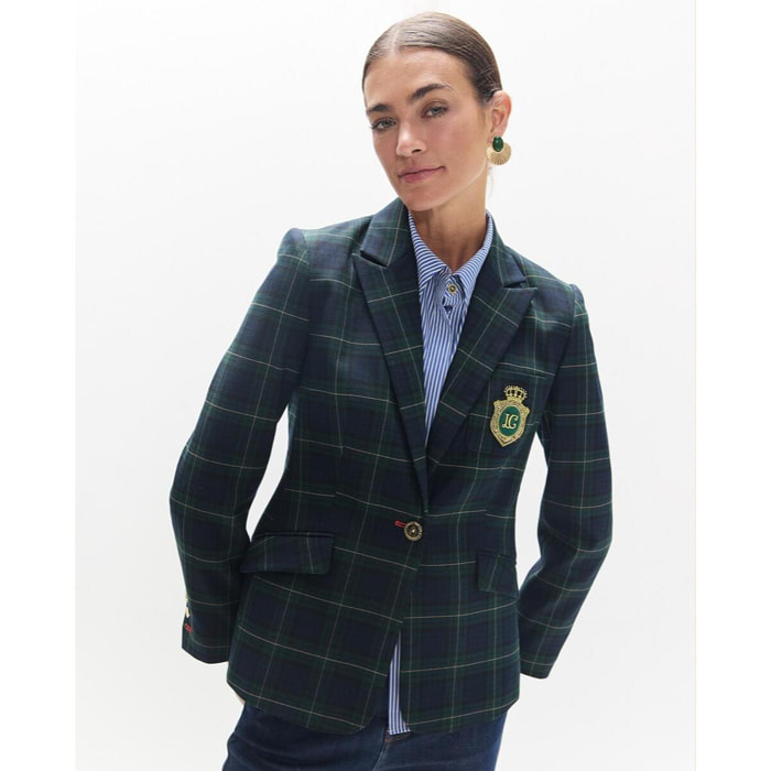 Camicia a quadri americana con stemma