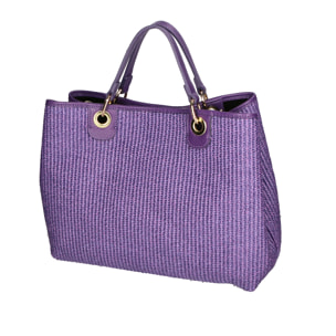 Borsa a mano  da donna Misto pelle e tessuto Made in Italy 30x37,5x16 cm