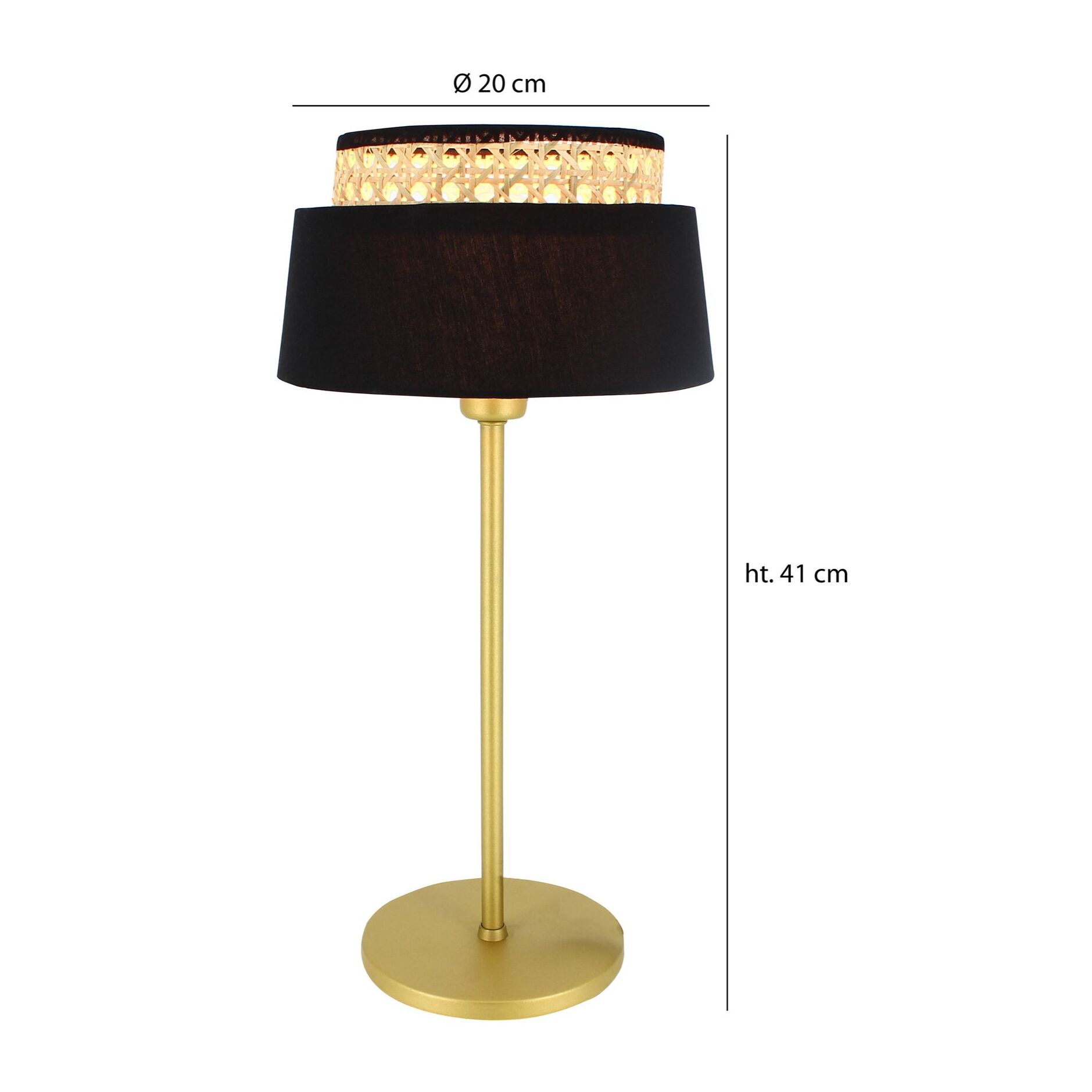 Lampe de table en métal noir et doré h41cm AVERO