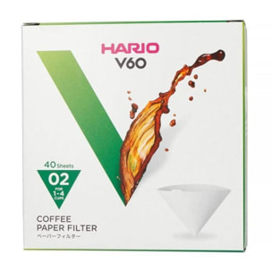 Filtre à café HARIO blancs x100 pour Dripper 1 à 4 tasses