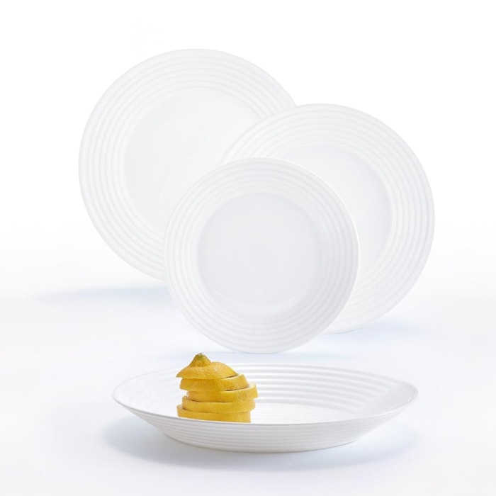 6 assiettes plates 25 cm florescence - luminarc Couleur blanc Luminarc