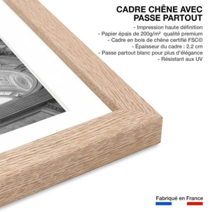 Affiche photo d'art galerie des glaces - Affiche + cadre en bois - Chêne