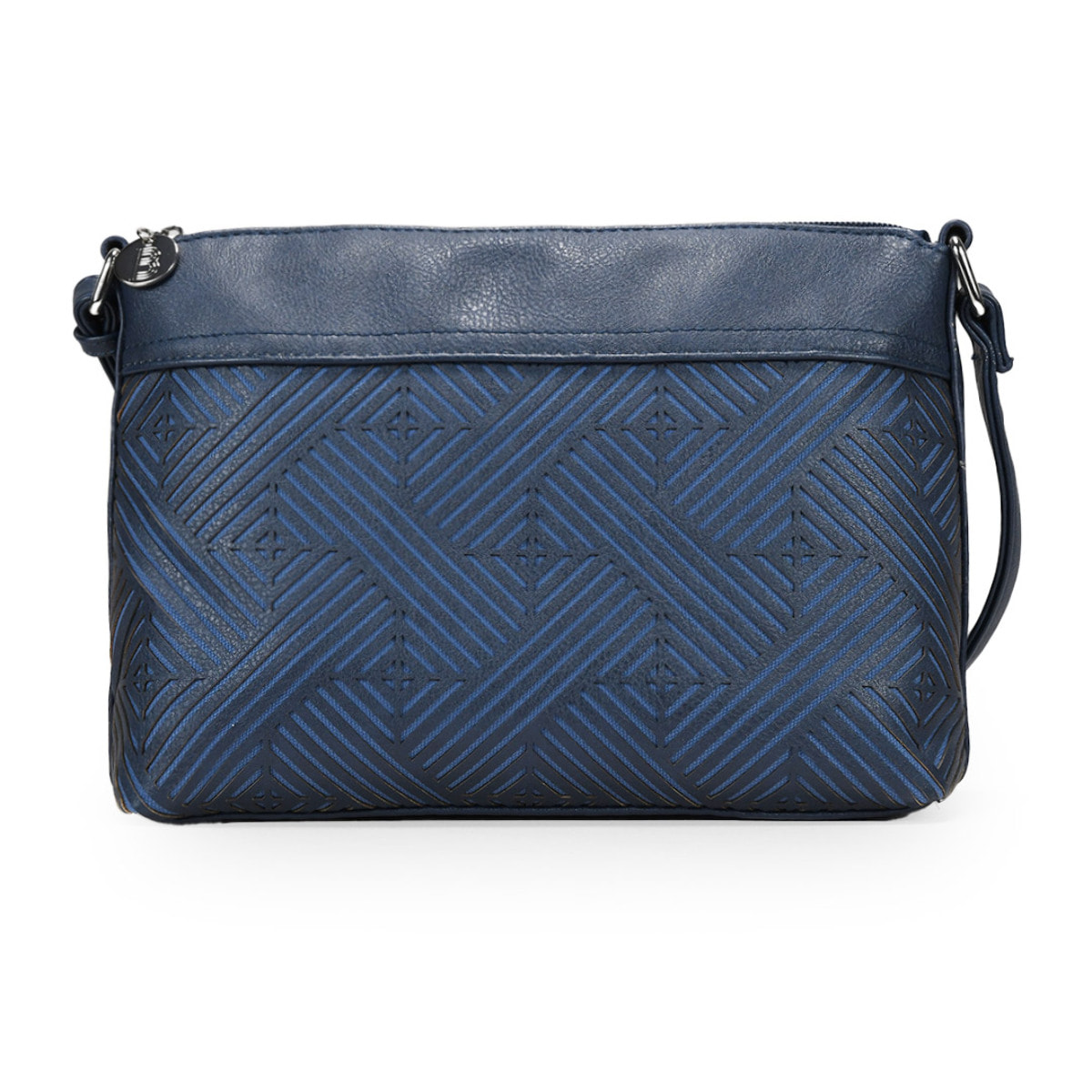 Bolso bandolera azul con cremallera