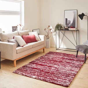 Tapis shaggy tissé motif faux uni HESO