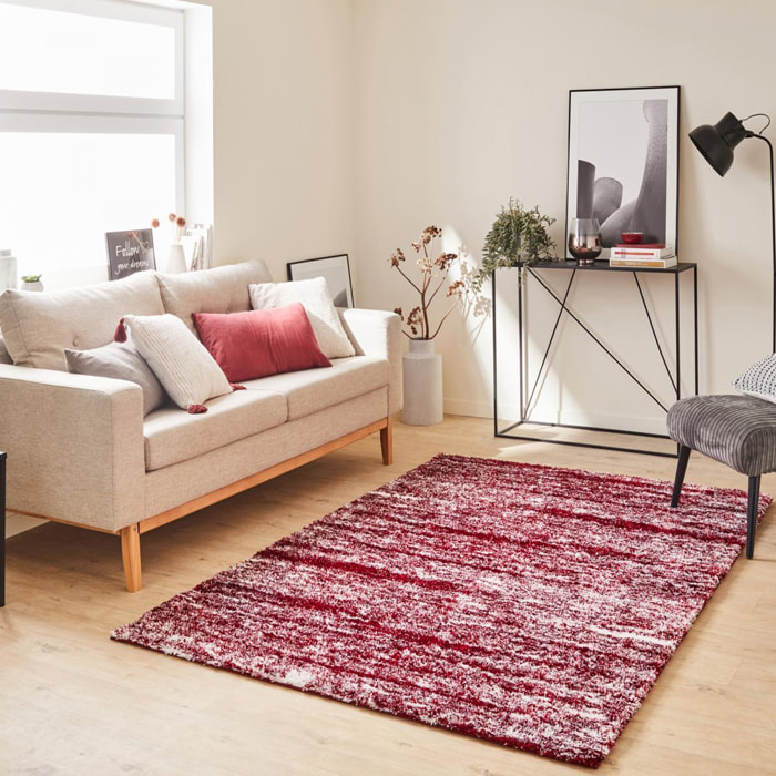 Tapis shaggy tissé motif faux uni HESO