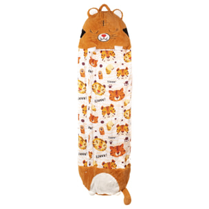 Saco de dormir convertible en almohada, para niños, Tigre. Tacto peluche. Grande /L: 170x70cm.