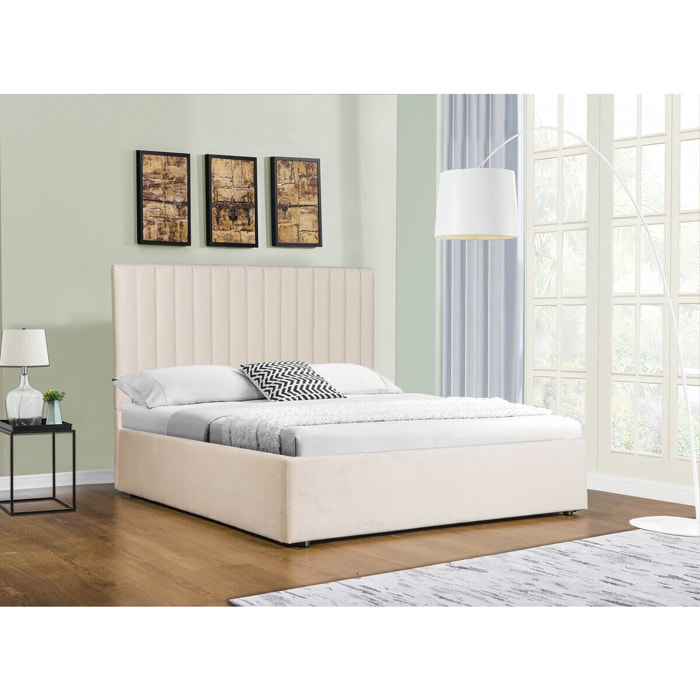 Lit avec coffre "Mia" - 140 x 190 cm - Beige