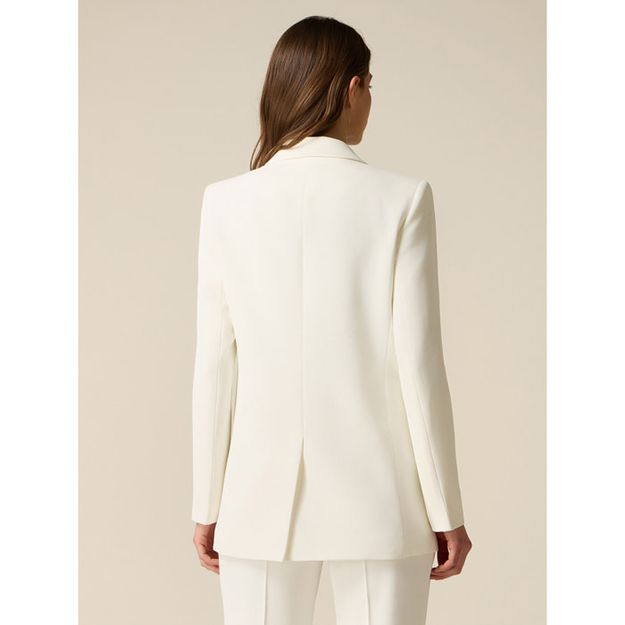 Oltre - Blazer doppiopetto in tessuto crêpe - Bianco