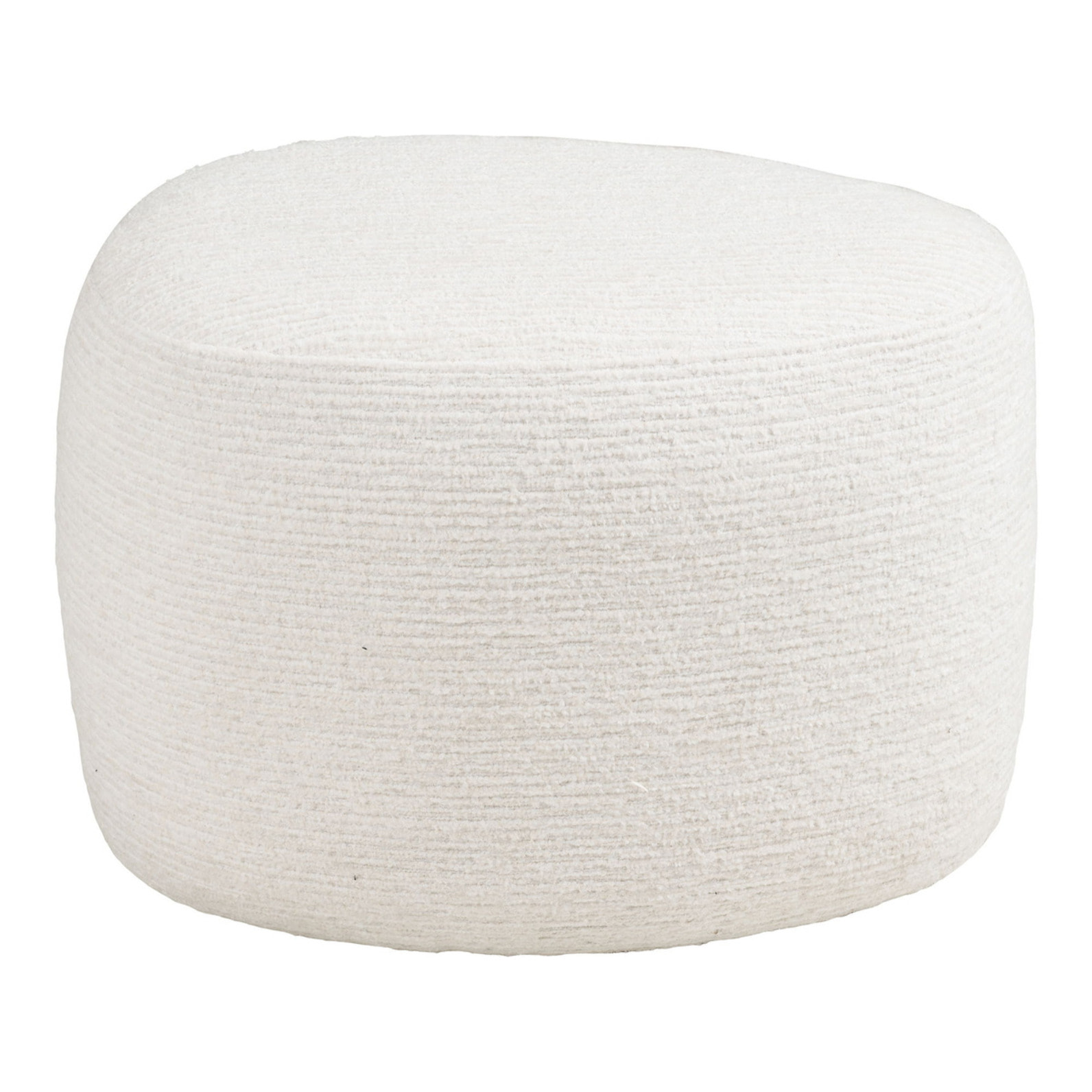 Hilo - Pouf in chenille bianco panna 55x40x39 cm