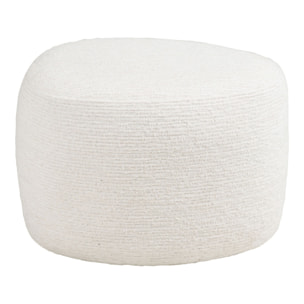 Hilo - Pouf in chenille bianco panna 55x40x39 cm