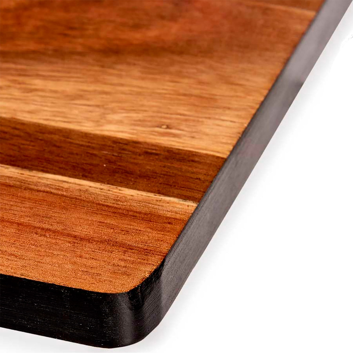 TABLA CORTAR MADERA CON BORDE NEGRO 45CM