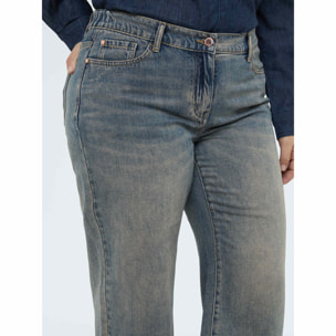 Fiorella Rubino - Jeans cropped lavado washed - Azul