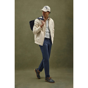 Giubbotto Harrington Bowery beige con ricamo Polo Club