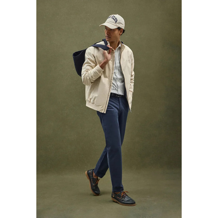 Giubbotto Harrington Bowery beige con ricamo Polo Club