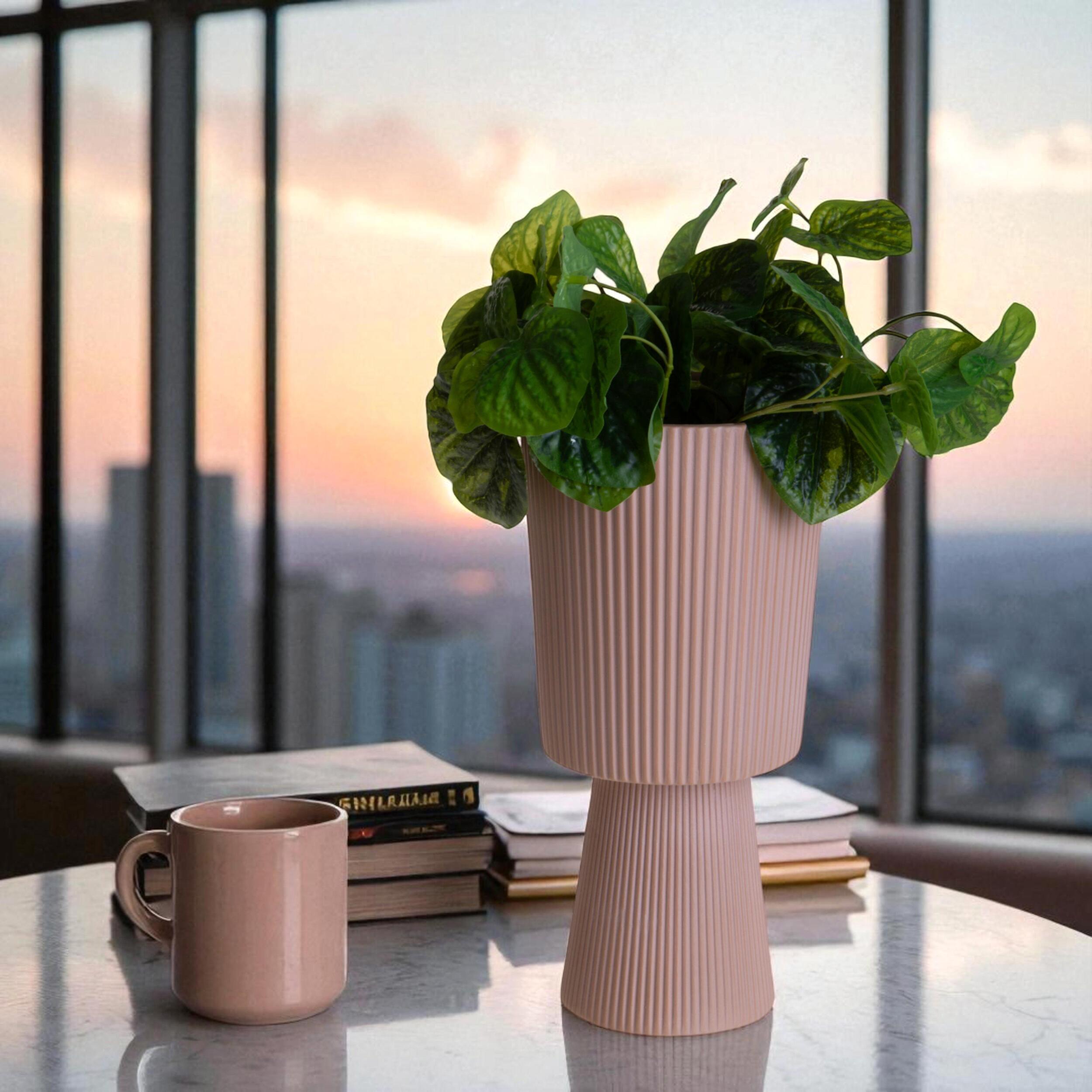 Vaso con base - 15xH29,5x15cm - Pezzi 2 - Bianchi Dino SpA