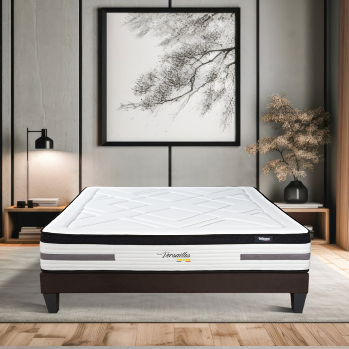 Matelas Hybride Bellevue, Soutien Ferme, 24 cm, Ressorts Ensachés & Mémoire de Forme