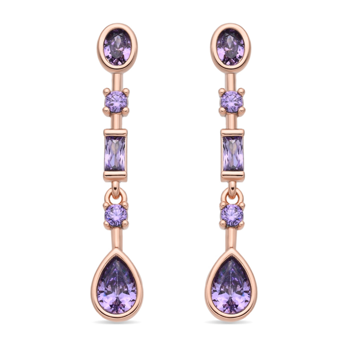 Pendientes Mobor acabado oro rosa 18k