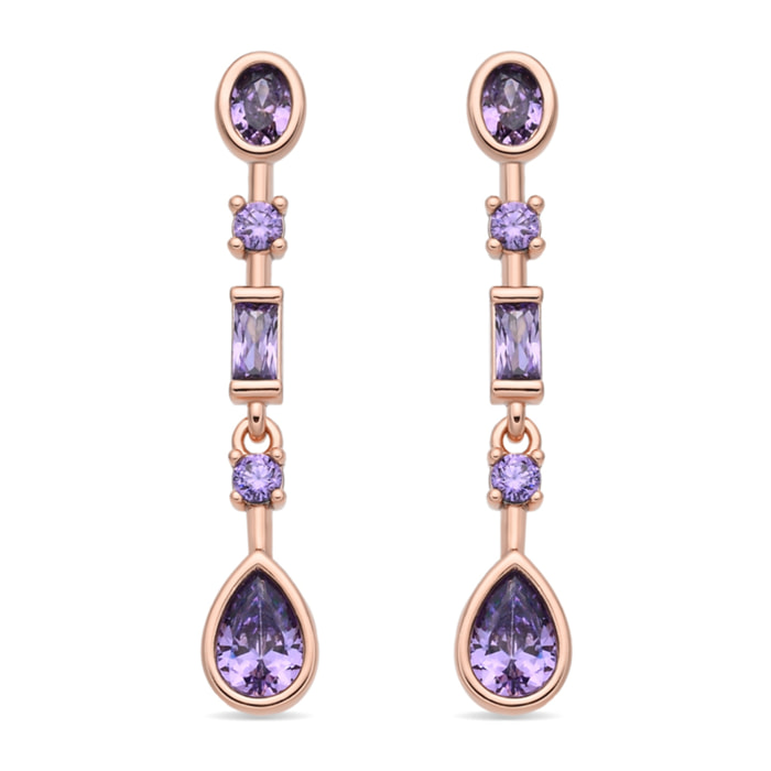 Pendientes Mobor acabado oro rosa 18k