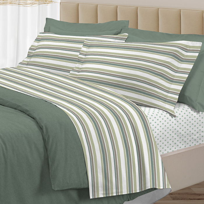 Completo letto riga dots verde