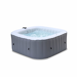 Spa MSPA gonflable carré – Fjord 4 - 4 places.  système anti-gel + bâche. 160cm. PVC. pompe. chauffage. gonfleur. filtre