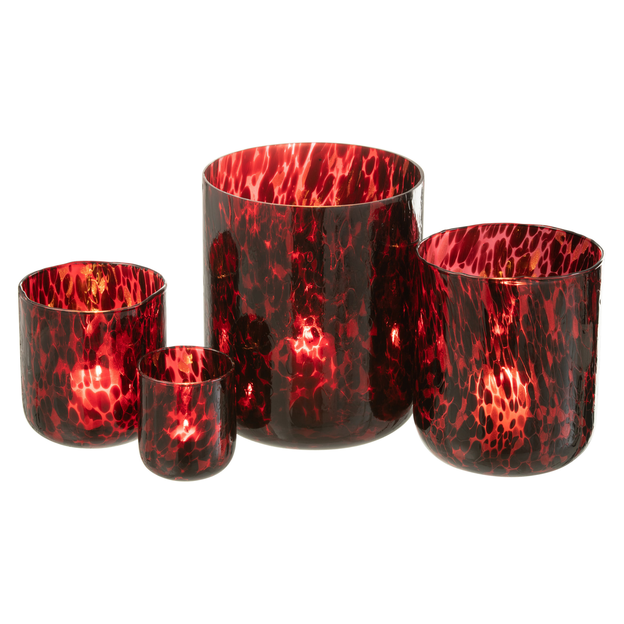 J-Line photophore Tache - verre - rouge/noir - extra large