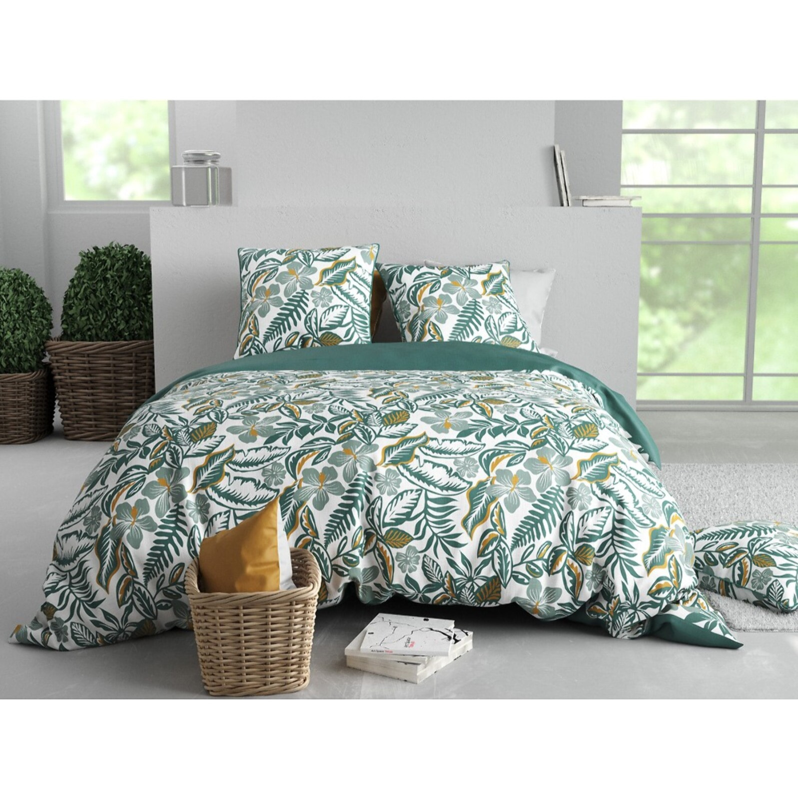 Parure Housse De Couette 3pcs 100% Coton 57 Fils SALLY