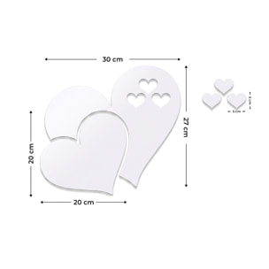 5 stickers miroirs cœurs
