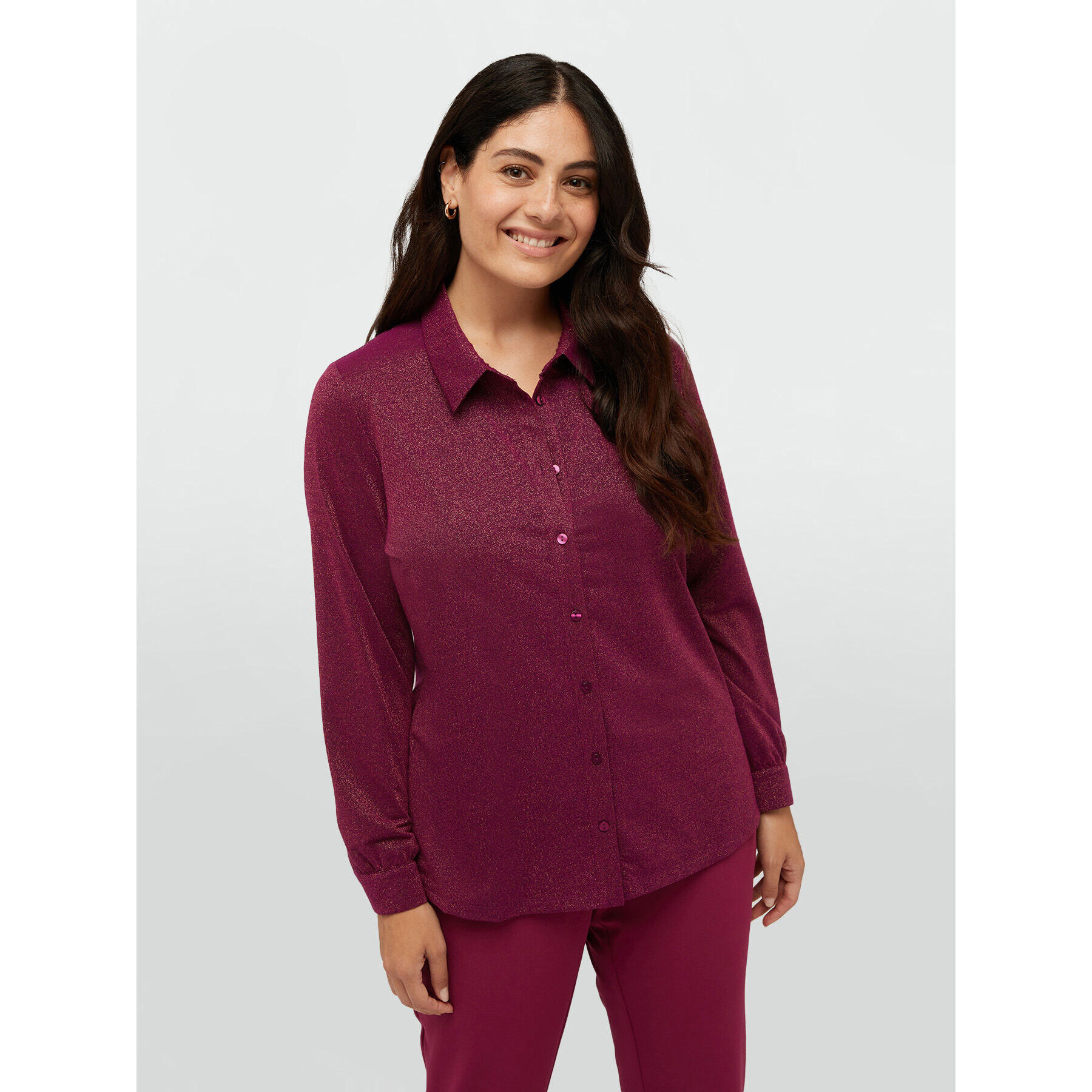 Fiorella Rubino - Camisa de punto de lúrex - Burgundy