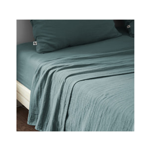 Drap housse 160x200 cm gaze de coton bonnet 30 cm - GAIA