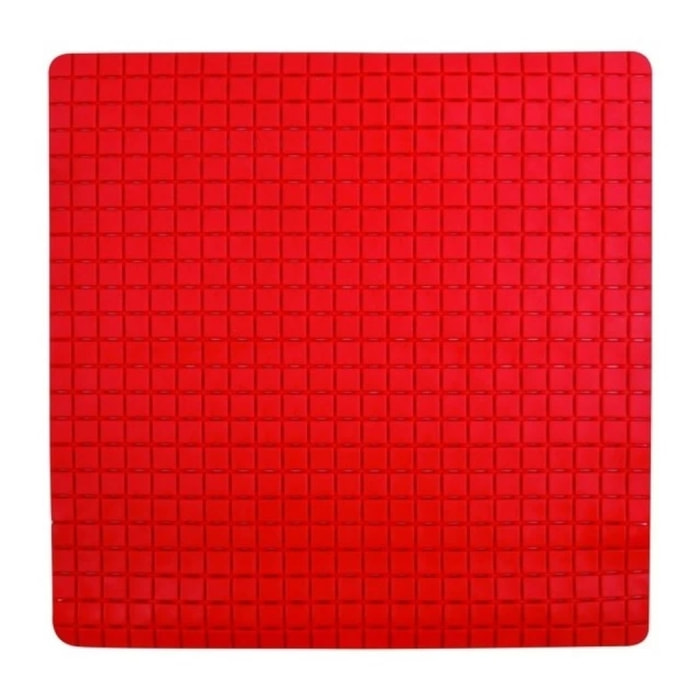 Tapis Fond de douche antidérapant Caoutchouc QUADRO 54x54cm Rouge MSV