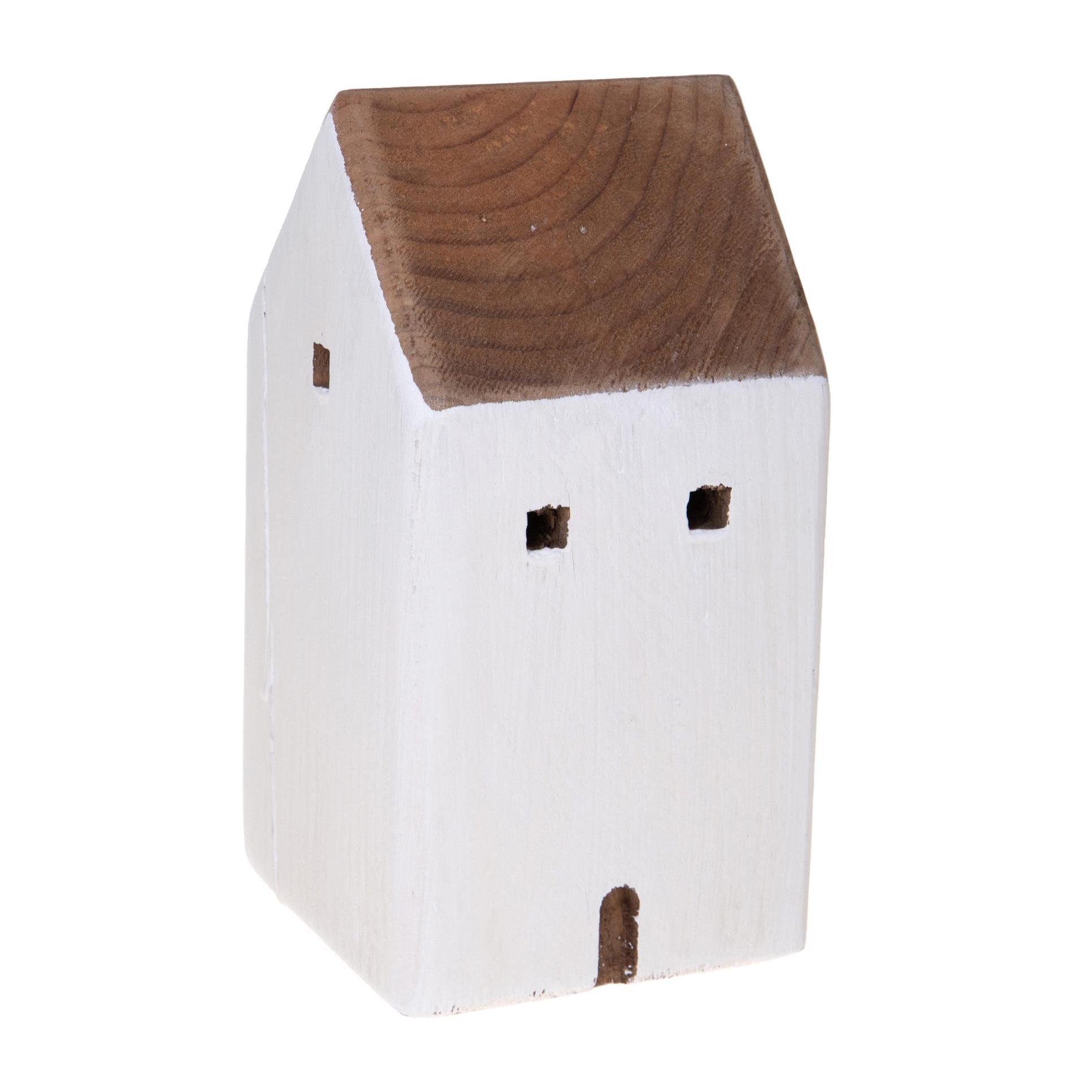 Casetta Legno 10X10Xh.19 Cm - Pezzi 2 - 10X19X10cm - Colore: Bianco - Bianchi Dino - Decori Casa E Complementi