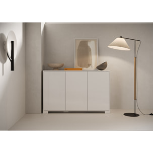 Madia 3 ante 130x40x83 cm Lumina bianco lucido