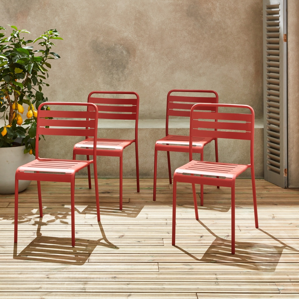 Chaise de jardin acier (lot de 4) AMÉLIA