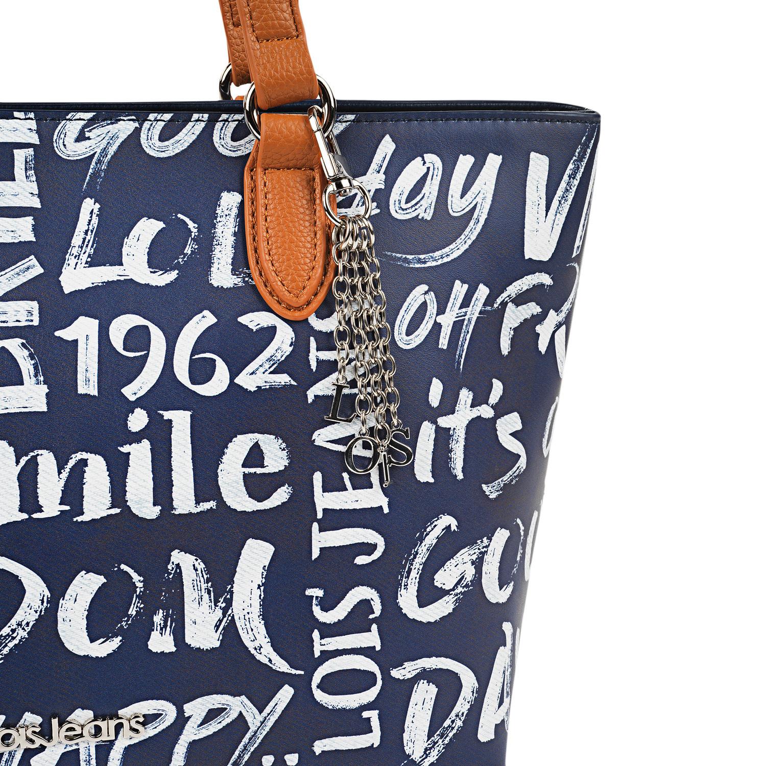 Bolso Shopper-Tote Lois Words Azul Marino