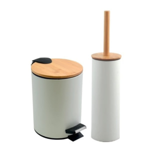 Set Poubelle à  pédale 3L & Brosse Wc ADONIS Blanc Mat Spirella