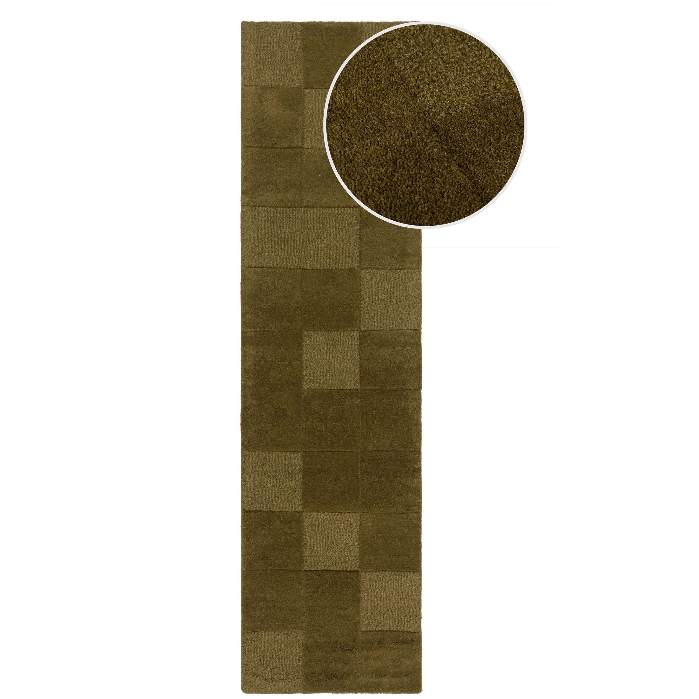 Tapis en laine de couloir CHECKERBOARD Vert