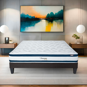 Ensemble Matelas Memoire de forme Chenonceau avec sommier en bois