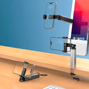 Estabilizador de móvil plegable con palo selfie extensible, giro 360° y soporte ajustable. Compacto, portátil y compatible con la mayoría de smartphones.