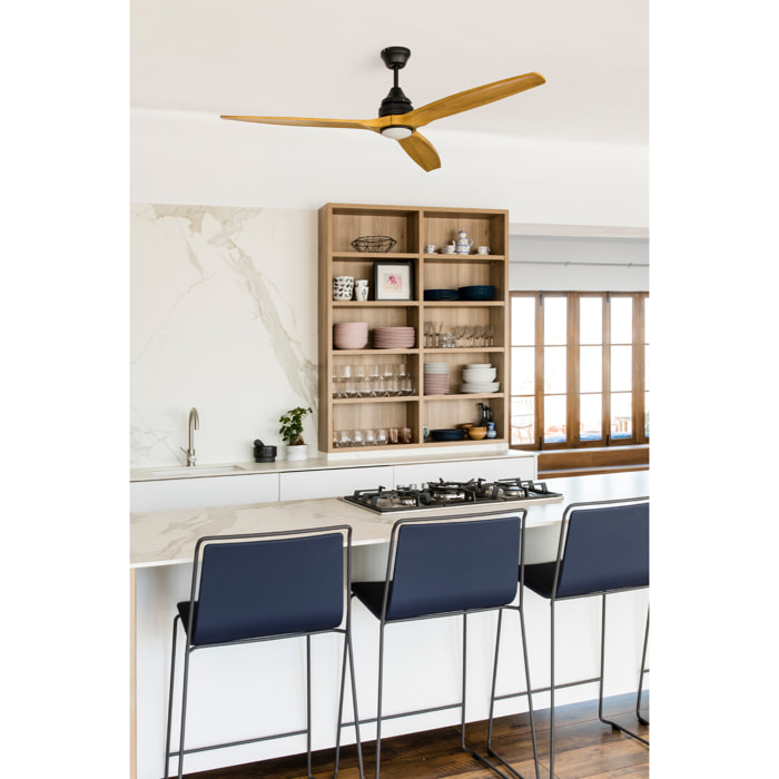 ALO L Ventilatore a soffitto nero/legnoCCT