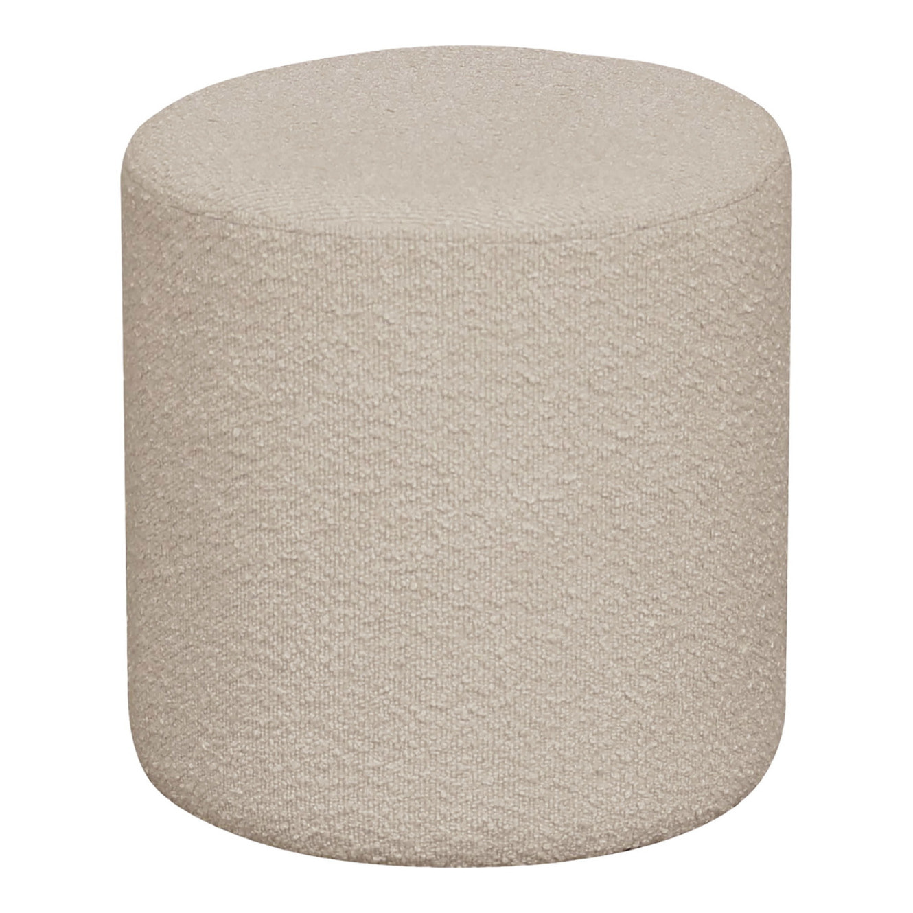 Pouf Ejby rotondo in bouclé beige ø34 cm