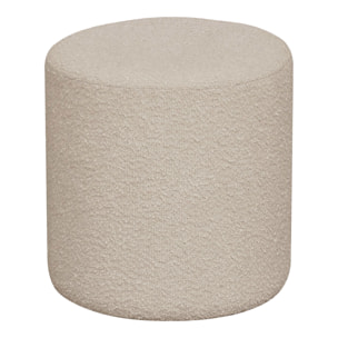 Pouf Ejby rotondo in bouclé beige ø34 cm
