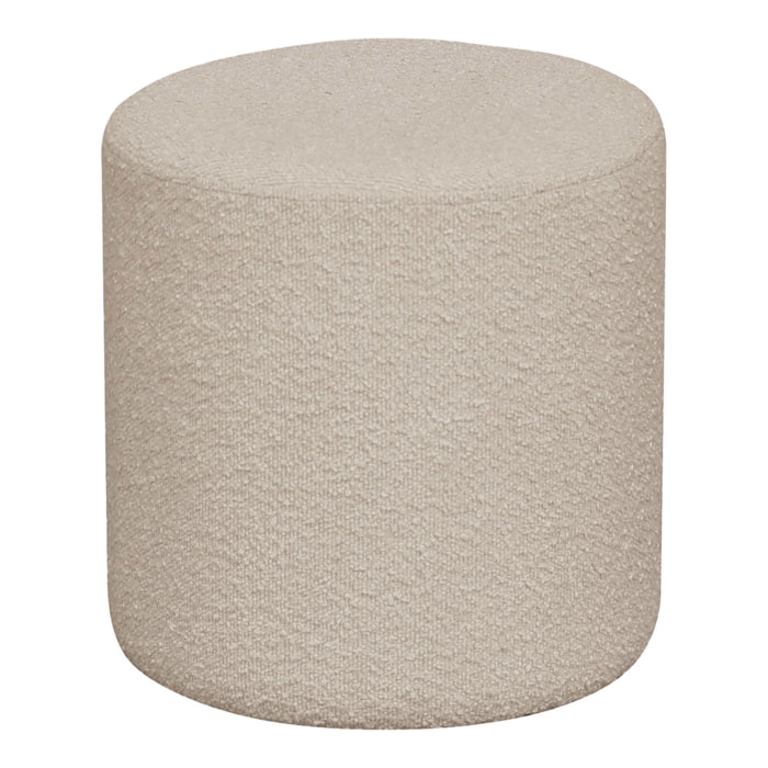 Pouf Ejby rotondo in bouclé beige ø34 cm