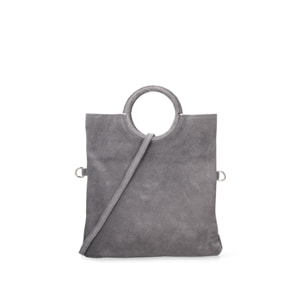Borsa a mano da donna Made in Italy - Modello Zelia - Pelle scamosciata - 29.0 x 30.0 x 1.0 cm