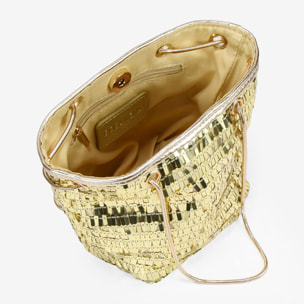 Bolso de fiesta dorado con lentejuelas