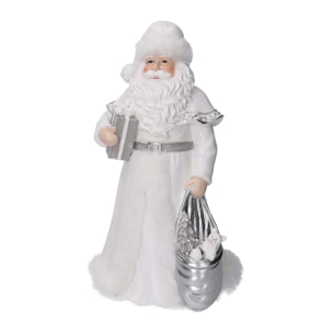 Babbo natale in resina bianco cm16x15,5h31