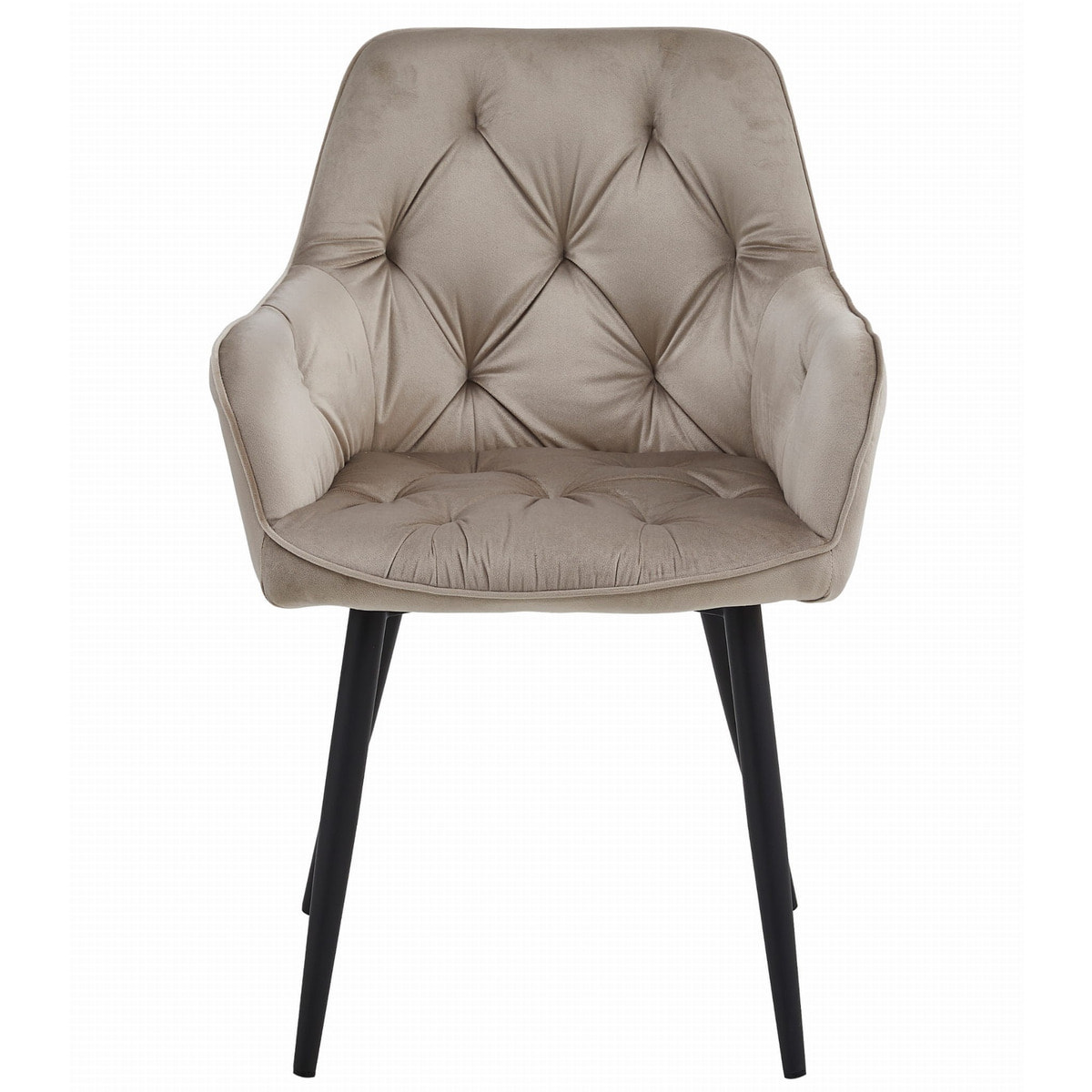 Set di 2 sedie Jork in velluto beige scuro e metallo
