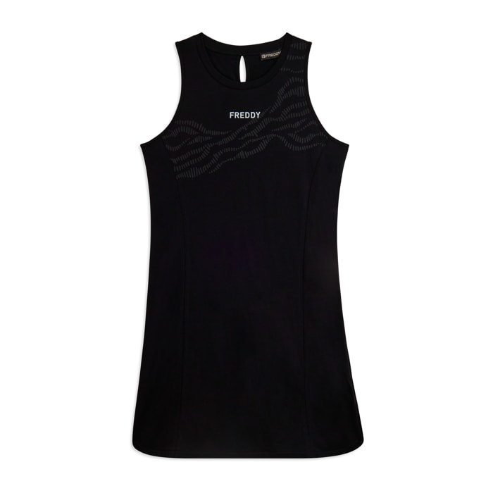 Abito con Motivo Grafico e Dettaglio Cut-Out