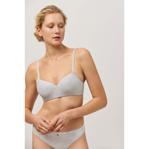 Reggiseno push-up in cotone e modal grigio chiaro, coppe B e C