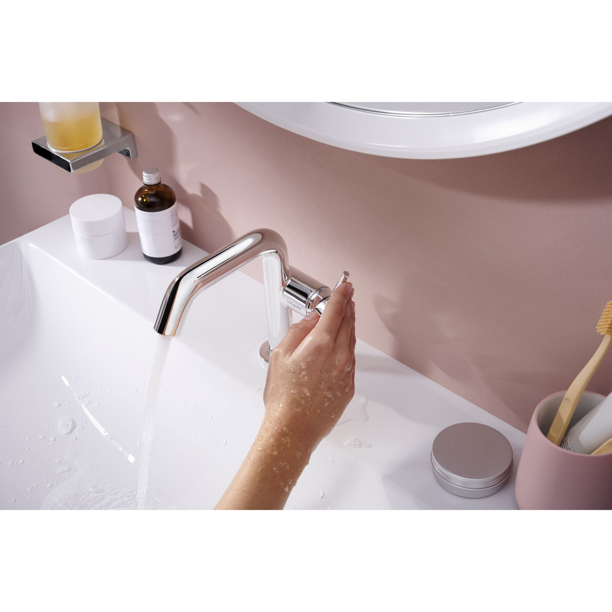 Mitigeur lavabo Tecturis S 110 Fine Ecosmart+ avec bonde clic-clac, Chromé